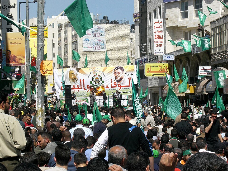 Marcha pro Hamas en Ramallah, Cisjordania